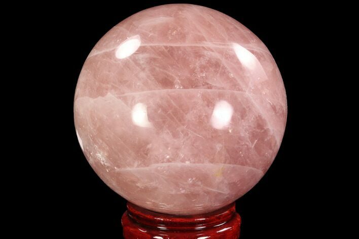 Polished Rose Quartz Sphere - Madagascar #92411